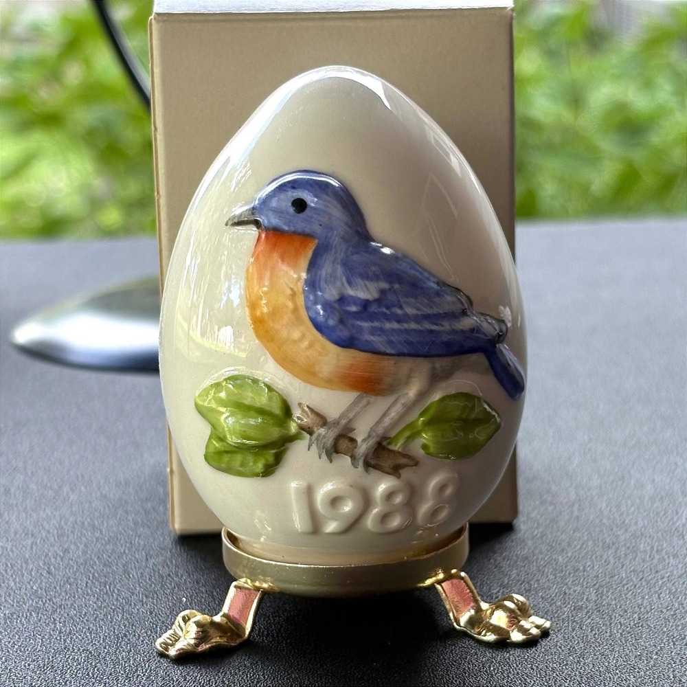 Goebel 1988 Eleventh Edition Annual Egg Bluebird West Germany Porcelain 51770
